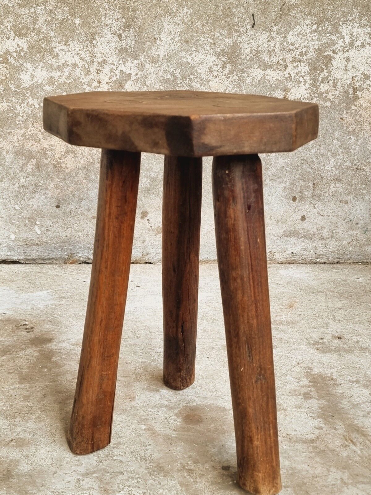Old stool, side table French oak