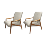 pair of 60s chairs retaped grey mottled