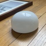 Small ceiling light or half-moon wall lamp 15 cm white opal glass