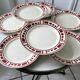 Lot de 7 assiettes plates Badonviller modèle "Barbizon" années 30