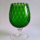 Vintage Green Glass Footed Vase