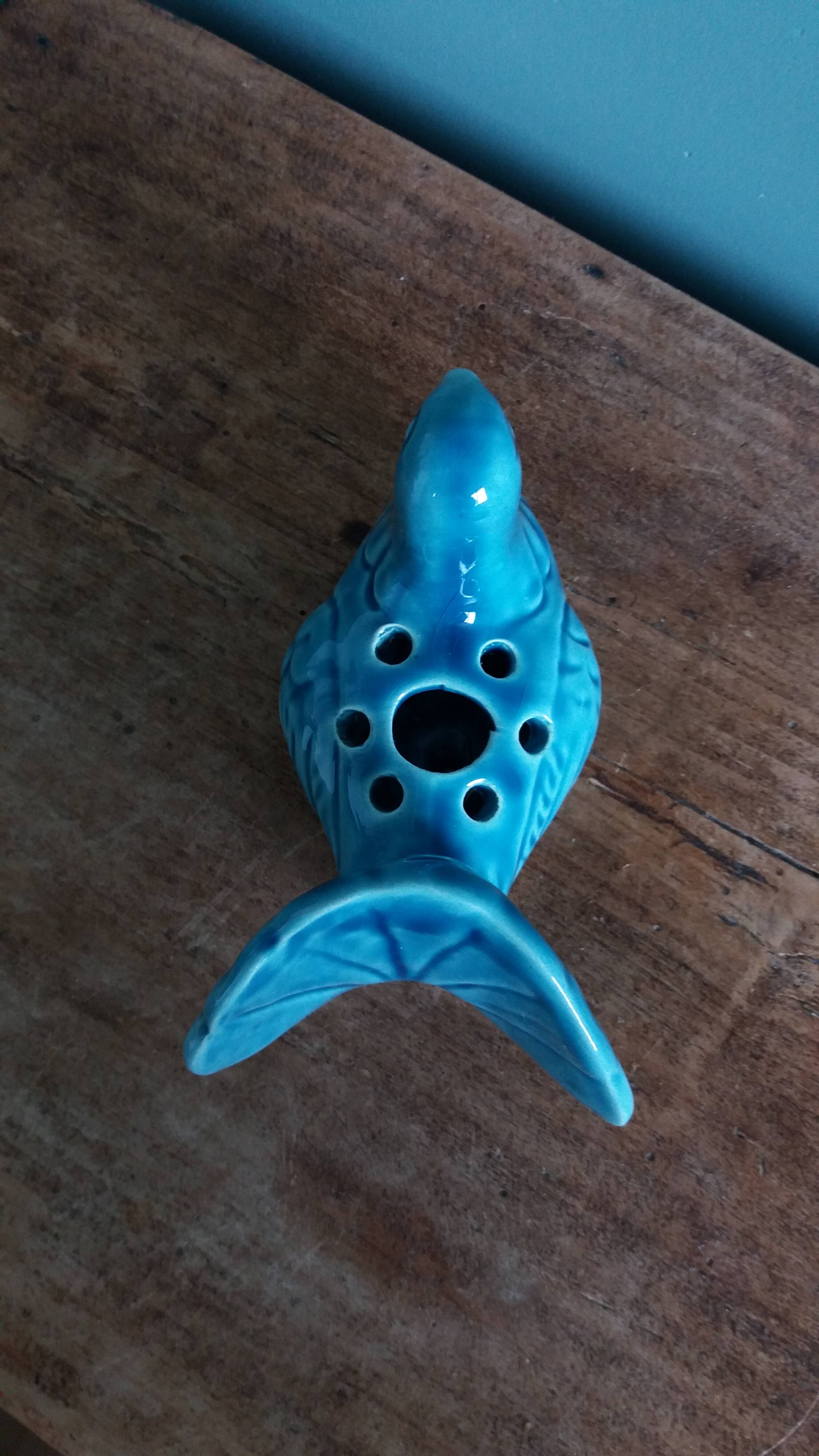Dove bird vase flower holder in ceramic signed Saint Paul de Vence