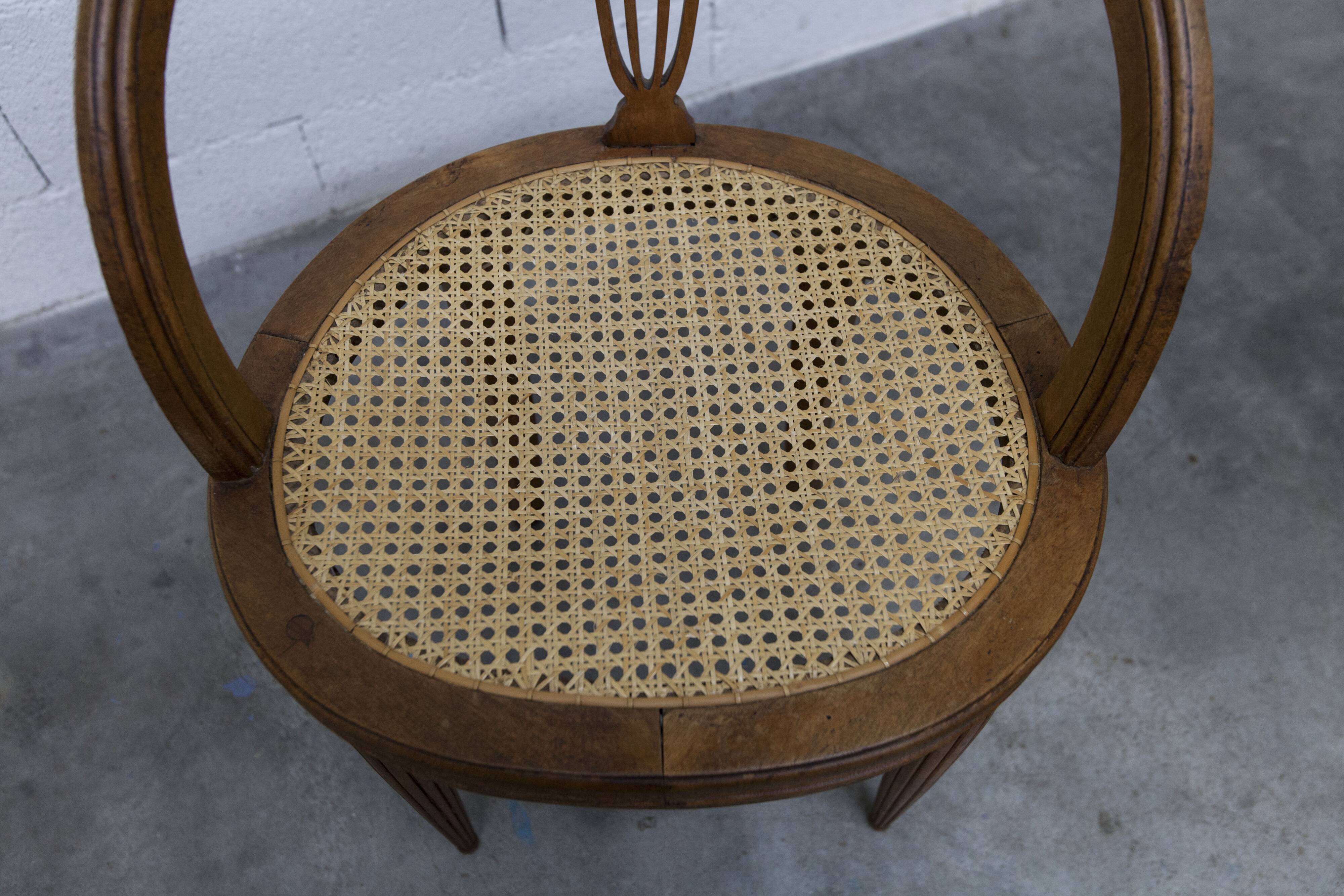 Vintage Louis XVI style chair – Cane seat, lyre-shaped back
