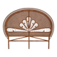 Large vintage headboard in woven rattan fan / Peacock 180cm