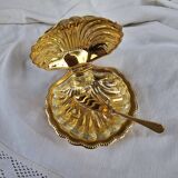 Golden shell butter dish