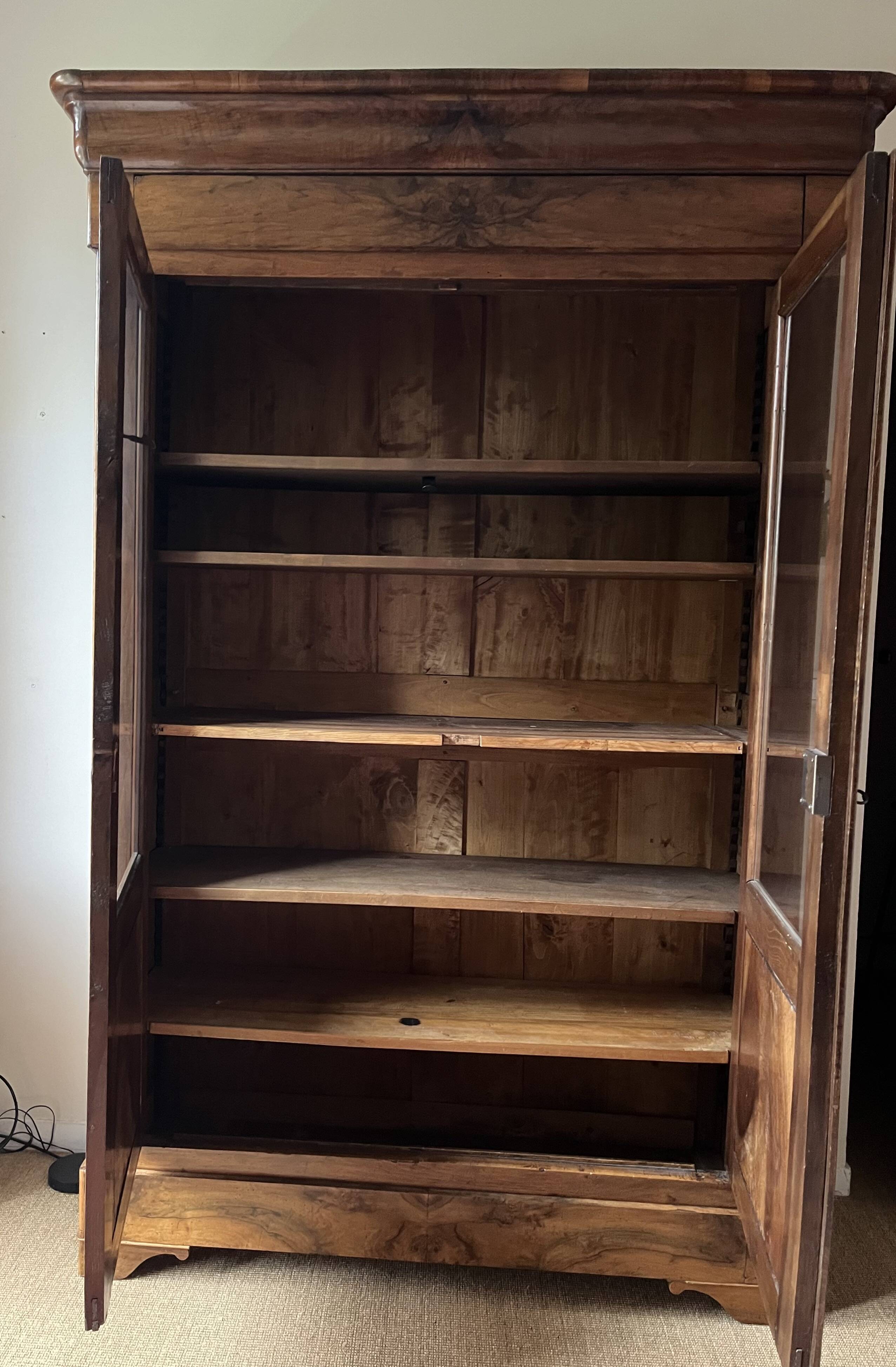 Antique Louis Philippe glass cabinet