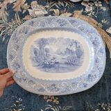 Large English Staffordshire "Rhine" Porcelain Platter or Tray from 1870