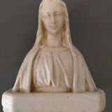 Vintage Virgin Mary plaster bust stamped