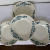 4 assiettes plates en terre de fer de Longchamp modèle Lutèce 220602