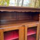 19th-century solid wood Spanish display cabinet 123x180cm