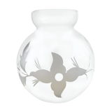 Vase boule verre dessin fleurs ciselées art déco vintage