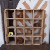Wooden wall shelf 16 boxes