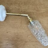 Applique tulipe vintage en verre pointe de diamant