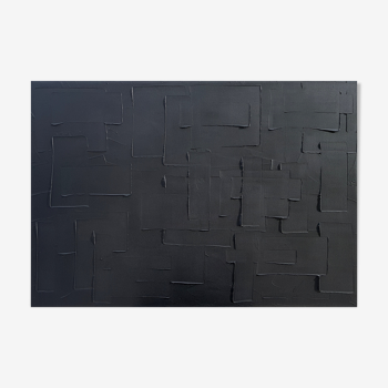 Abstract painting monochrome minimalist black