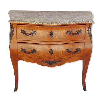 Louis XV chest of drawers in rosewood marquetry