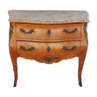 Commode Louis XV en marqueterie bois de rose