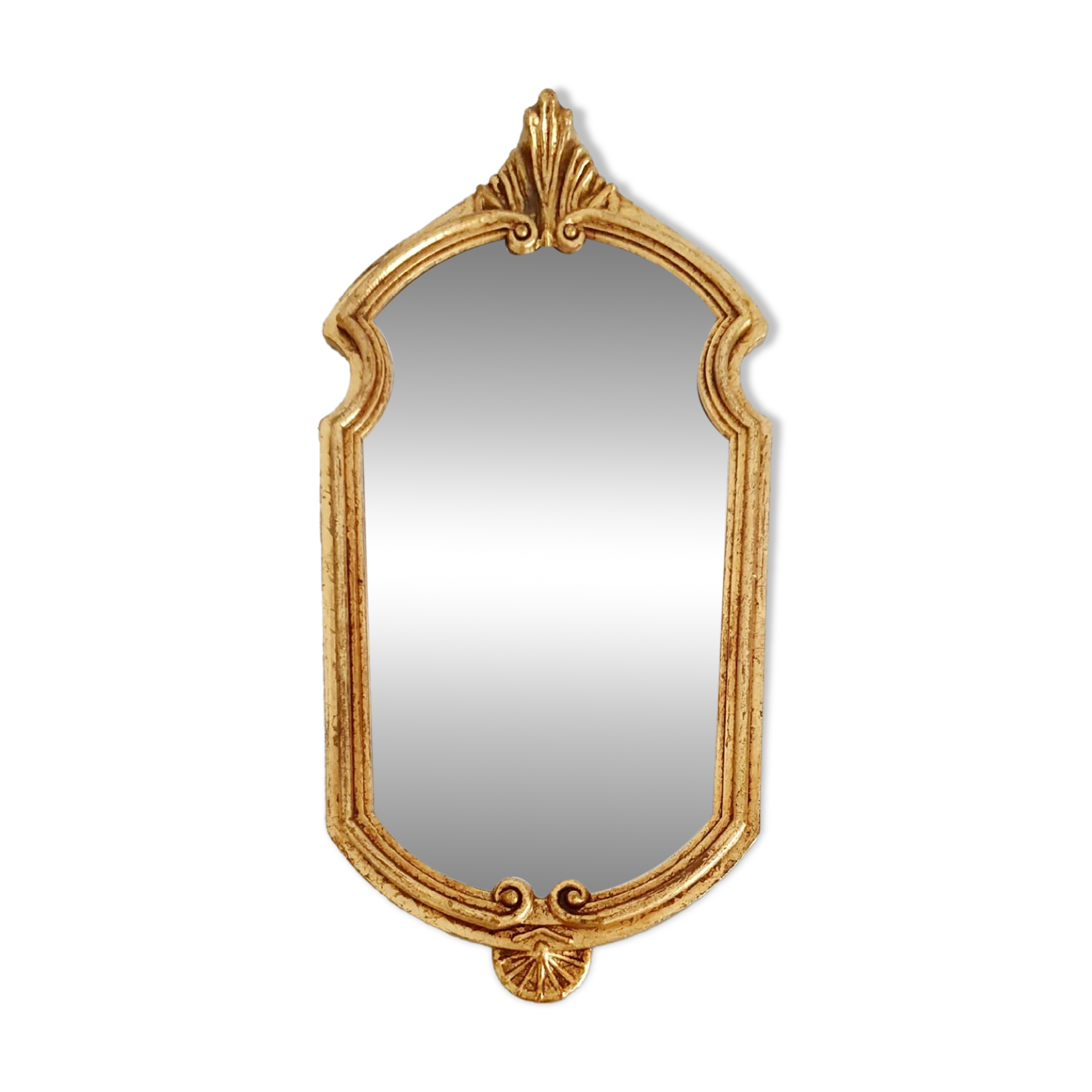 Gold leaf gilded wooden mirror