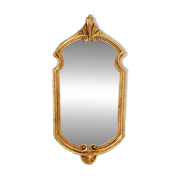 Gold leaf gilded wooden mirror
