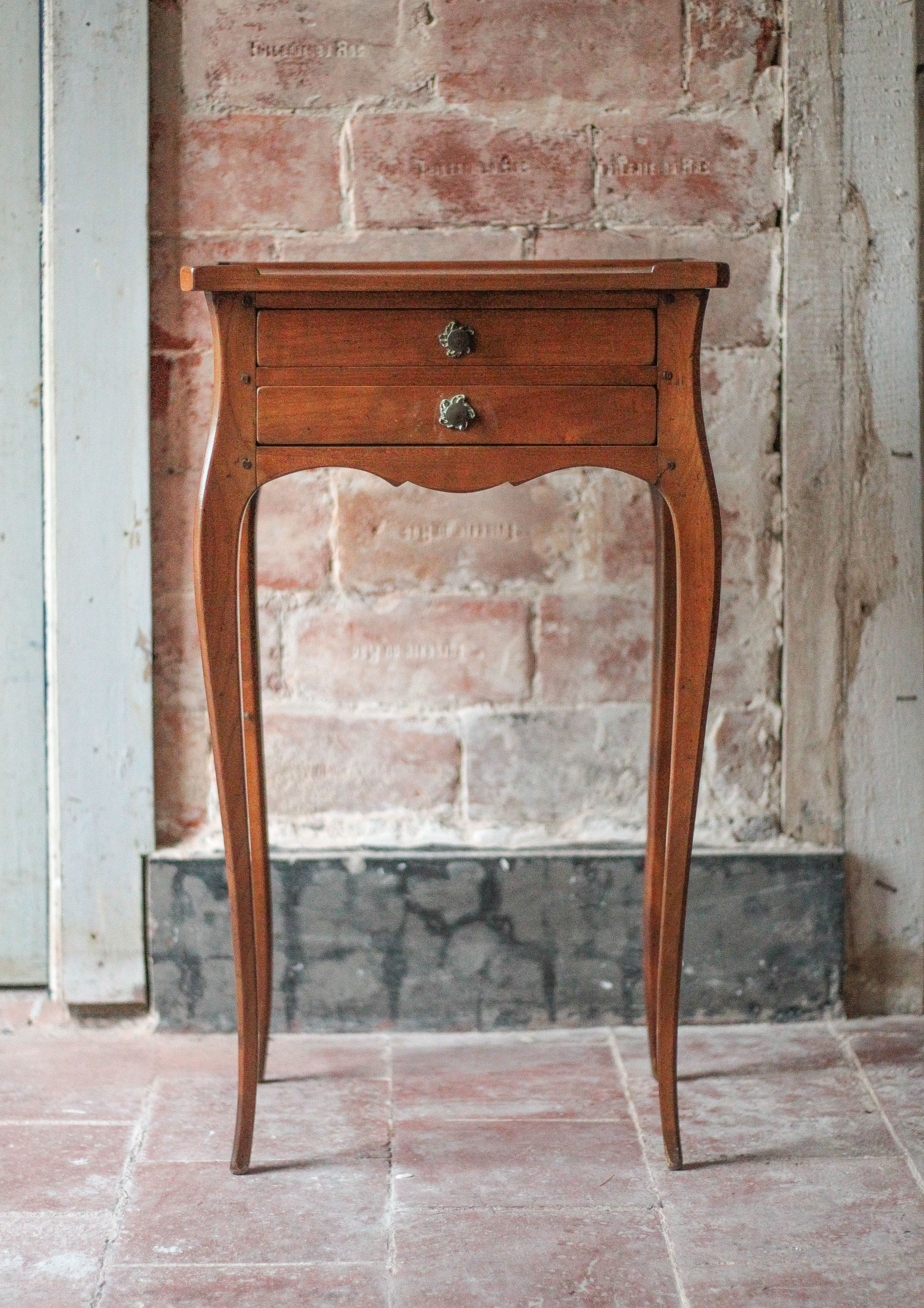 Vintage bedside table, bedside table with 2 drawers, side table, Louis XV.