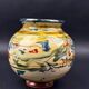 Vase basque en céramique vernissée à décor marbré polychrome