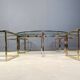 Large coffee table set in brass and glass, 1970s