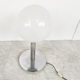 Lampe de table italienne en verre et chrome, années 1960