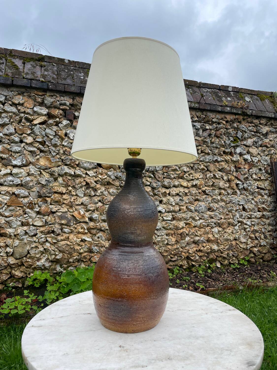 Large vintage ceramic lamp base from Vallauris