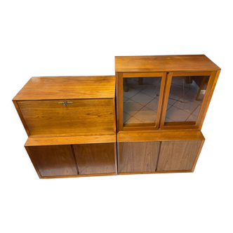 Furniture with Scandinavian design shelves in teak