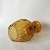 Pair of faceted amber glass vases from the 70s