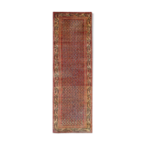 Handamde paisley runner rug long traditional red wool persian rug - 93x300cm