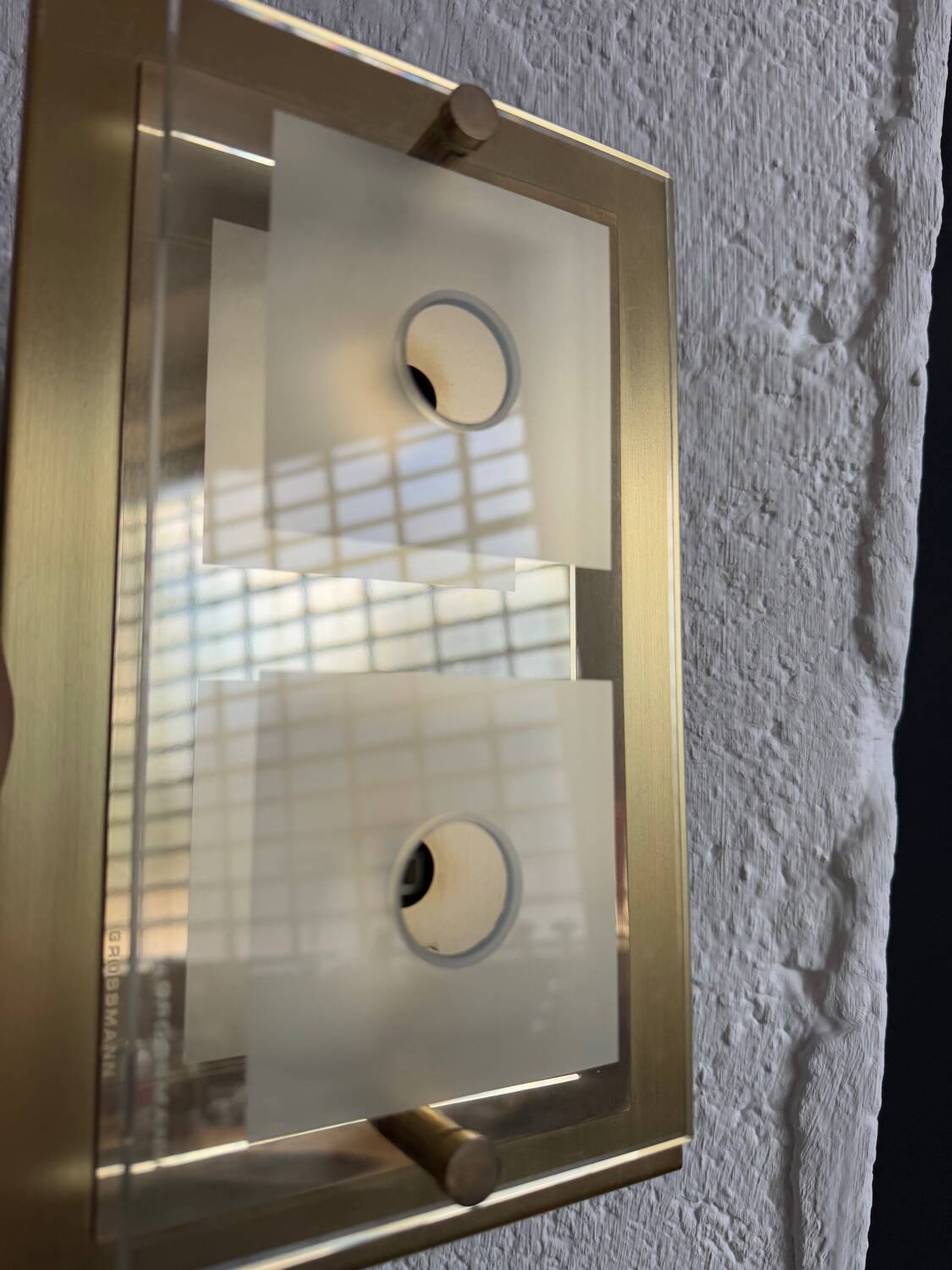 Applique laiton verre Grossmann années 80