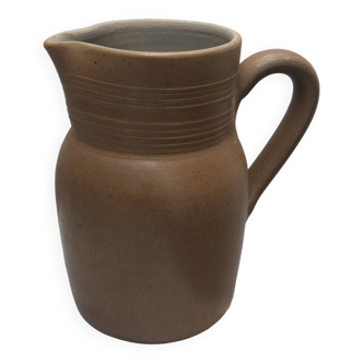 Old stoneware milk jug pitcher in perfect condition