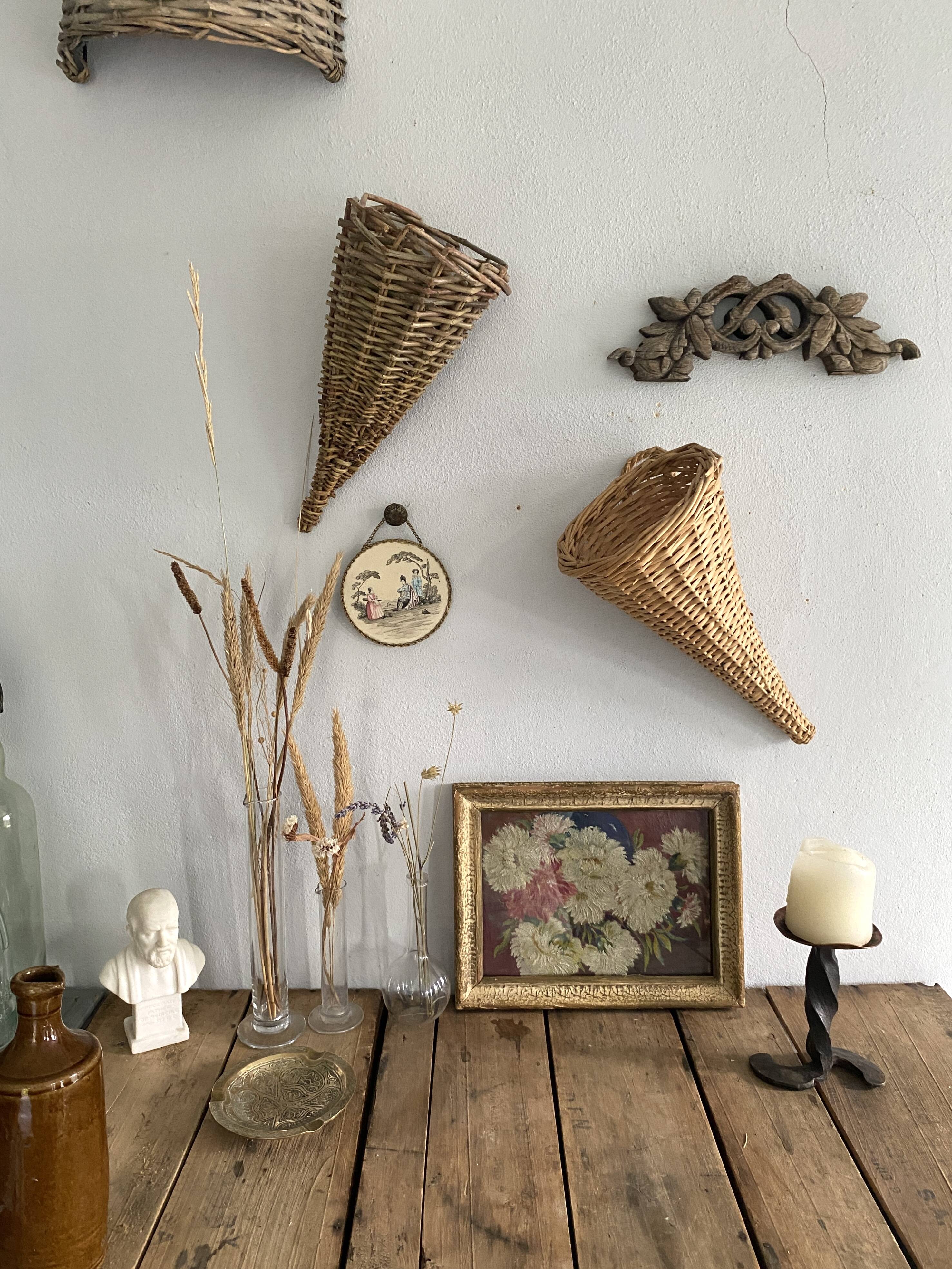 Panier décoration murale osier