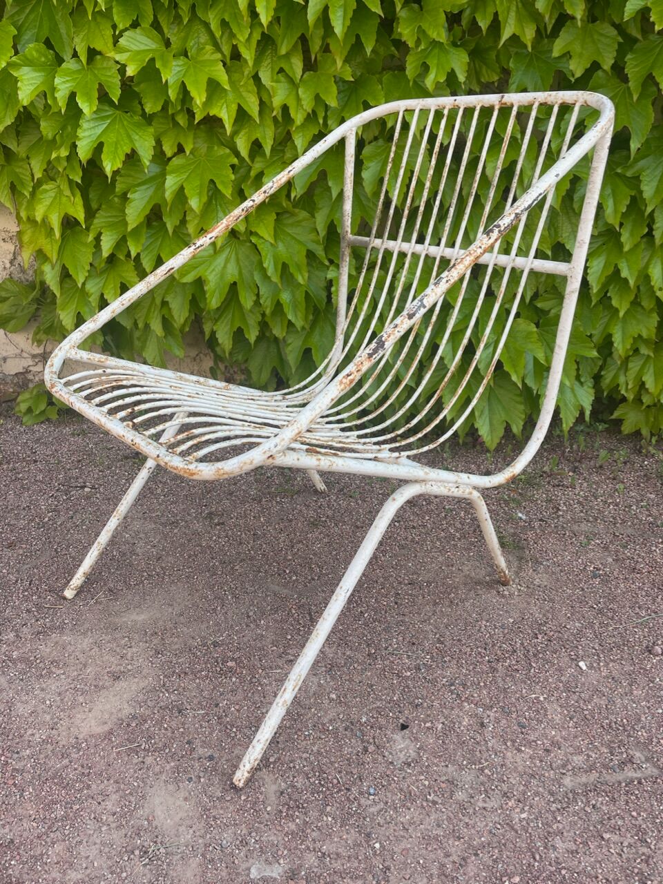 Pair of wrought iron armchairs year 60