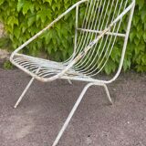 Pair of wrought iron armchairs year 60