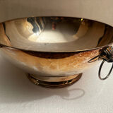 Large silver-plated metal centrepiece – handles in the shape of heads of a hare