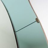 Two-tone glass and gilded brass console mirror. Circa 1950.