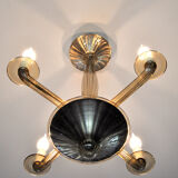 Smoked glass chandelier by Bucella Murano, 1940