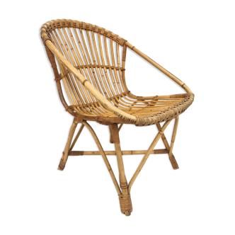 Rohe Noordwolde rattan chair, 1960, Netherlands