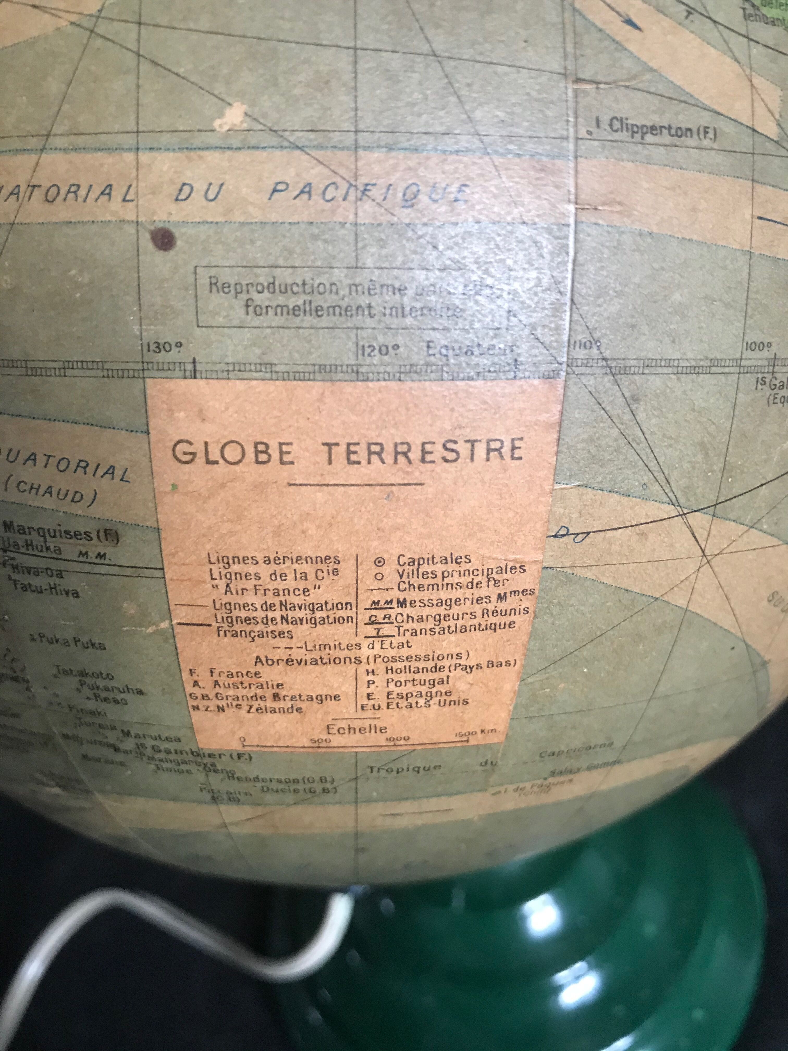 M. Picquart globe by Perrina mid 20th century