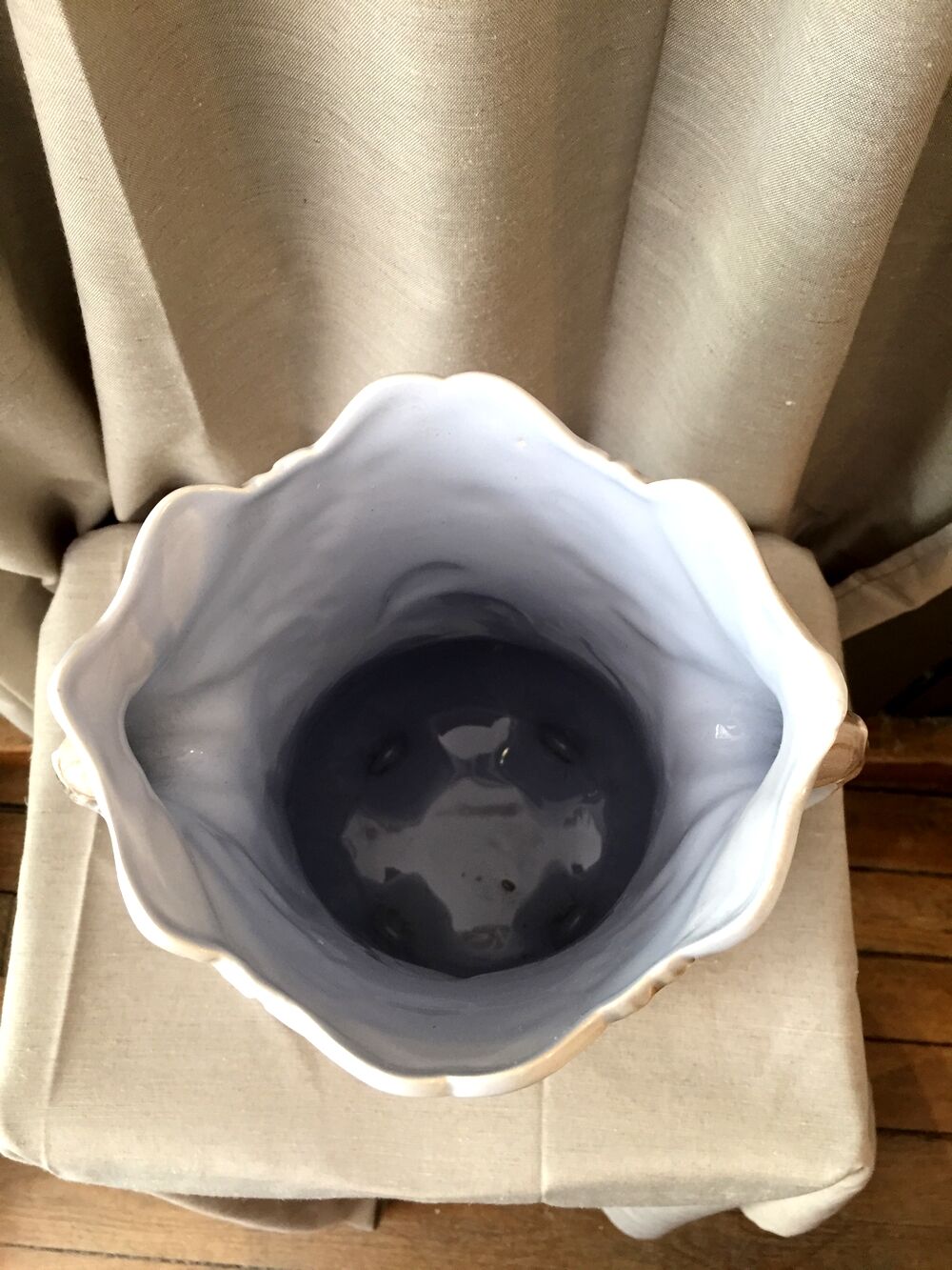 Slurry vase of salins les bains modele 7510 with a decor of kingfisher