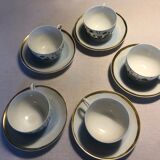 4 cups of tea and saucers "Verdures" Christian Tortu - Raynaud - Limoges