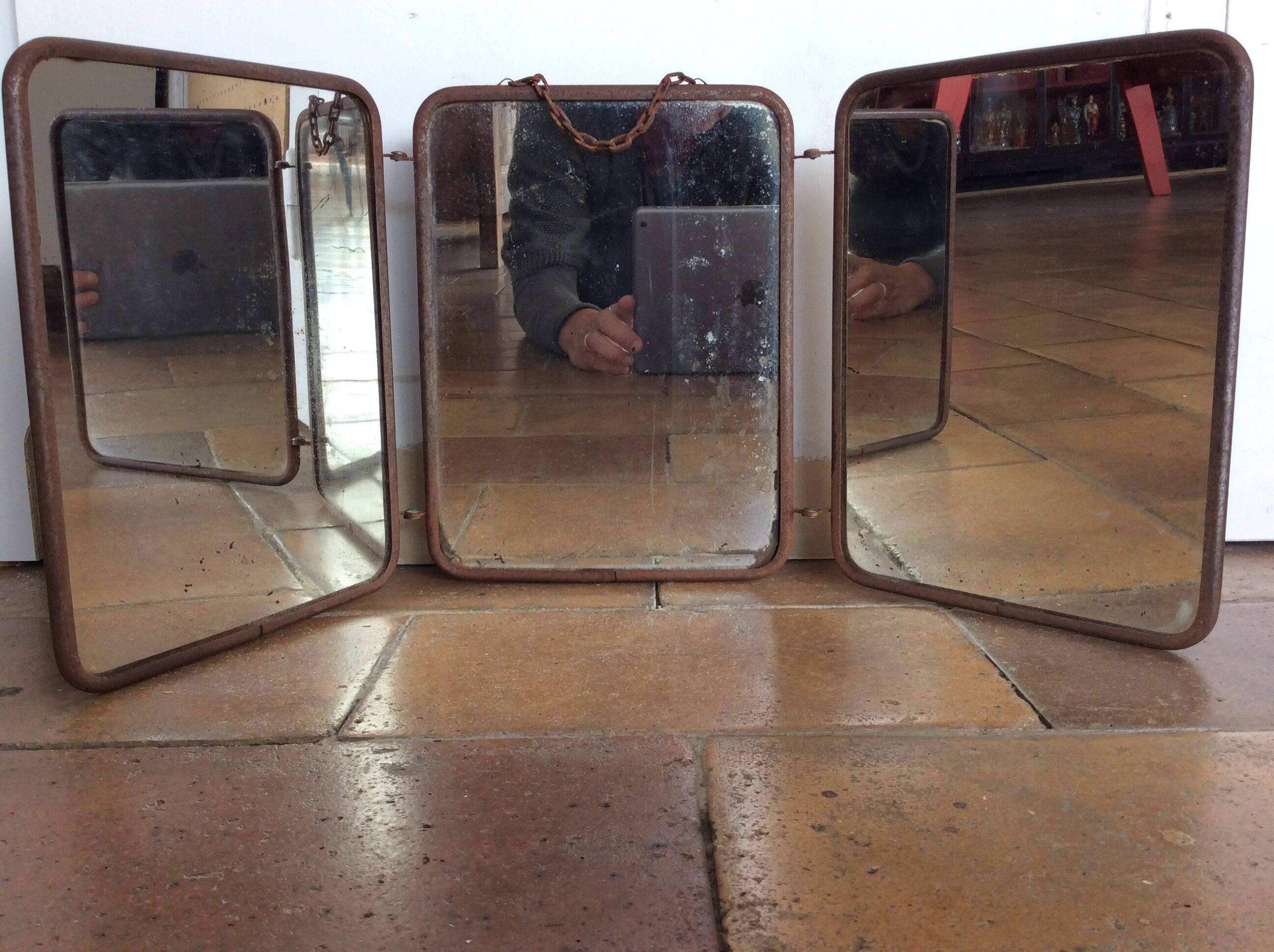 Triptych barber mirror - 57x24cm