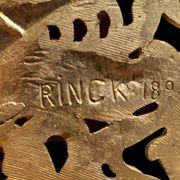 Marquetry and gilded bronze desk signed rinck in paris