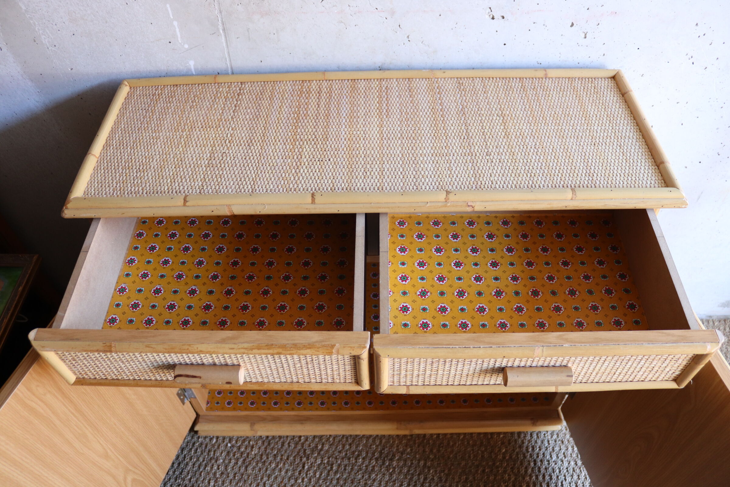 Rattan chest of drawers