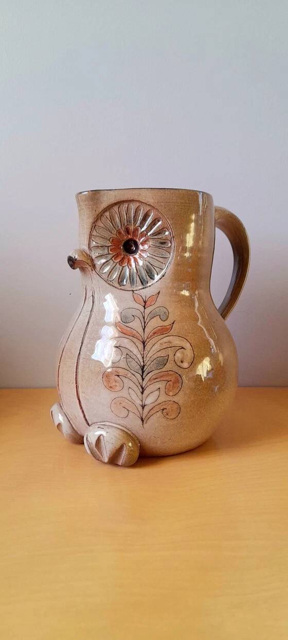 Zoomorphic owl pitcher, Michel Bailly, 1960.