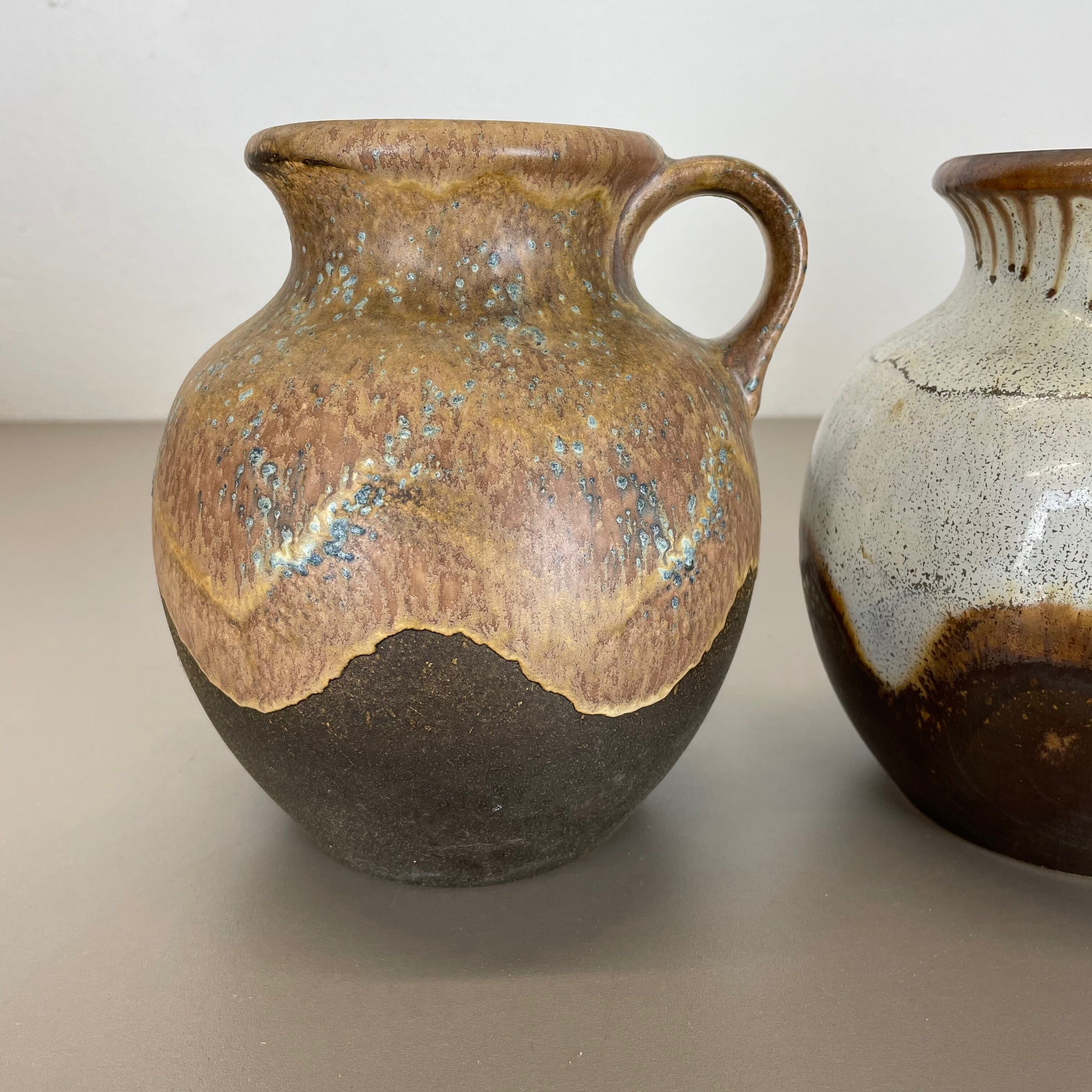 Set of 3 Rare Ceramic Pottery "Lava" Vases by Dümler and Breiden, Germany, 1960s