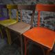 Chaises bistrot françaises Baumann en couleurs variées, lot de 6, années 1950