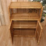 Braided rattan buffet