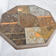 Table basse en ardoise brutaliste, années 1970